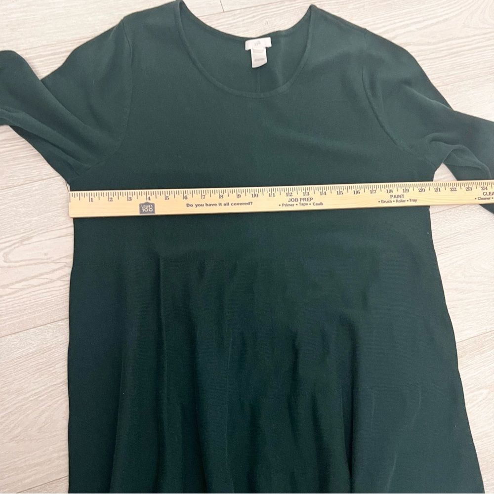 J JILL - 2X- Deep Emerald Green Dress Knit Dress. A-line, long sleeve. Modest. - Picture 11 of 12